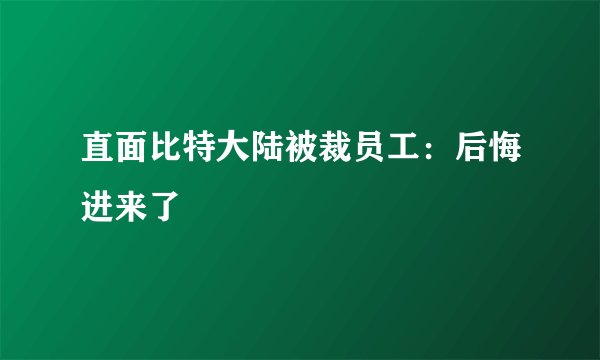 直面比特大陆被裁员工：后悔进来了