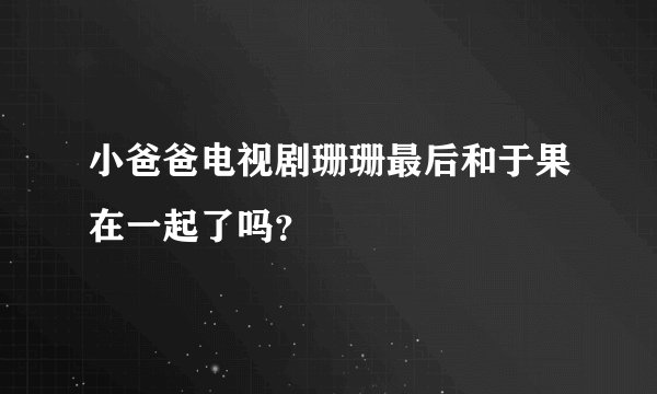小爸爸电视剧珊珊最后和于果在一起了吗?