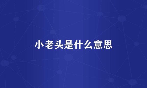小老头是什么意思