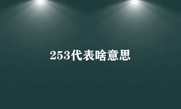 253代表啥意思