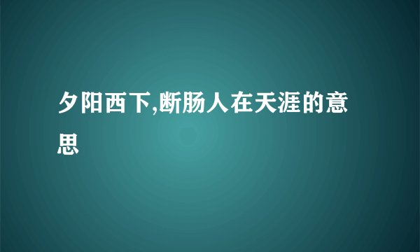 夕阳西下,断肠人在天涯的意思