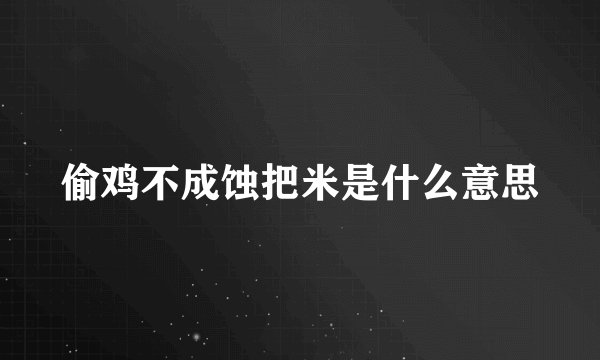偷鸡不成蚀把米是什么意思