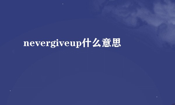 nevergiveup什么意思