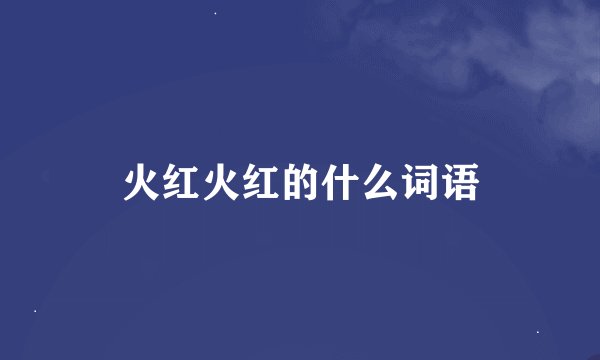 火红火红的什么词语