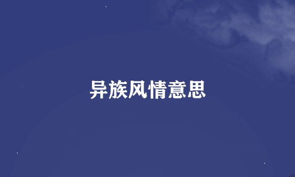 异族风情意思