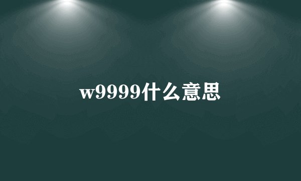 w9999什么意思
