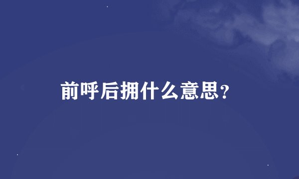 前呼后拥什么意思？