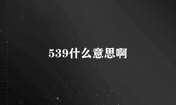 539什么意思啊