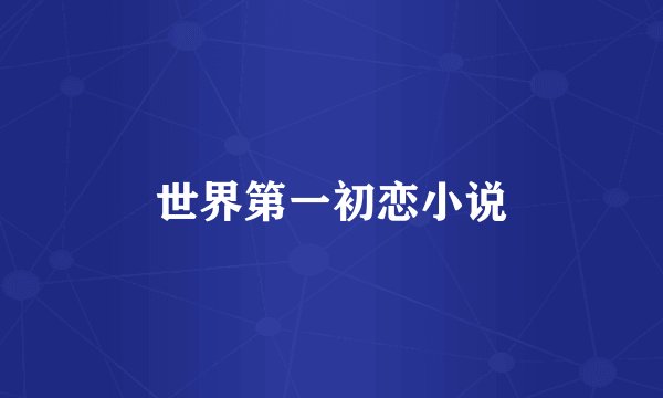 世界第一初恋小说