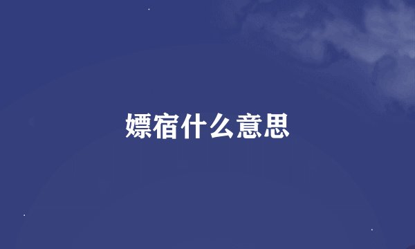 嫖宿什么意思