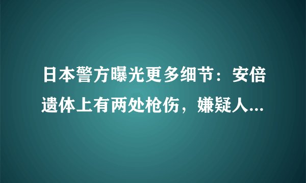 日本警方曝光更多细节:安倍遗体上有两处枪伤,嫌疑人从网上获知行程