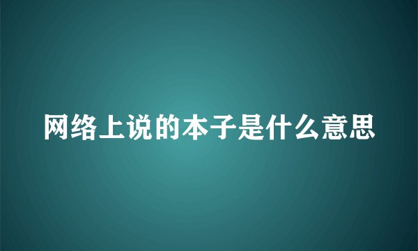 网络上说的本子是什么意思