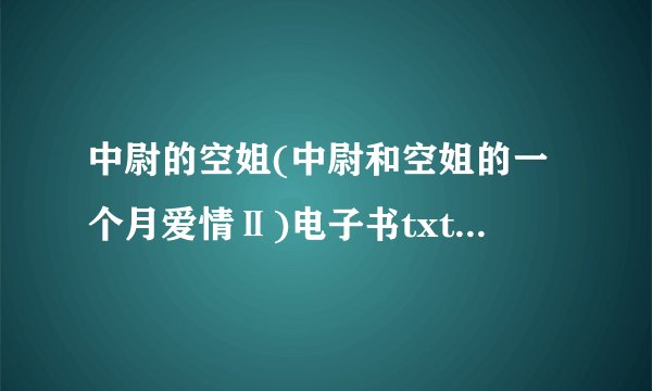 中尉的空姐(中尉和空姐的一个月爱情Ⅱ)电子书txt全集下载