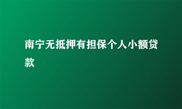 南宁无抵押有担保个人小额贷款