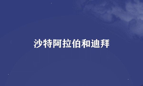 沙特阿拉伯和迪拜