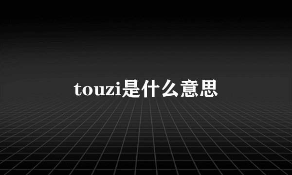 touzi是什么意思