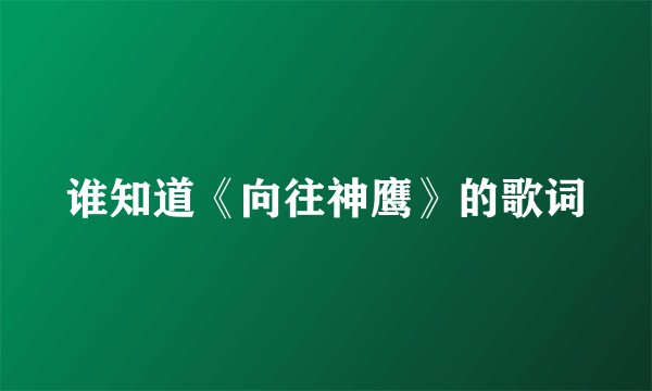 谁知道《向往神鹰》的歌词
