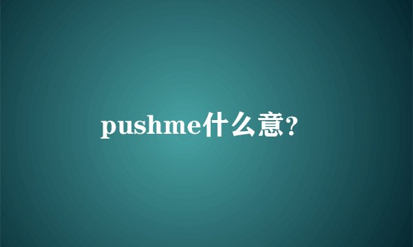 pushme什么意？