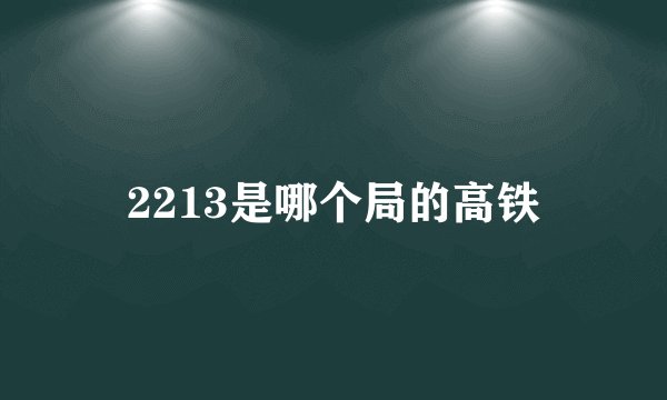 2213是哪个局的高铁