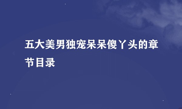 五大美男独宠呆呆傻丫头的章节目录