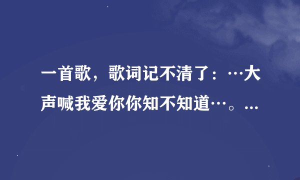 一首歌，歌词记不清了：…大声喊我爱你你知不知道…。很轻柔的一首歌