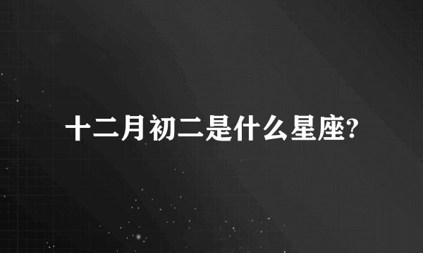 十二月初二是什么星座?