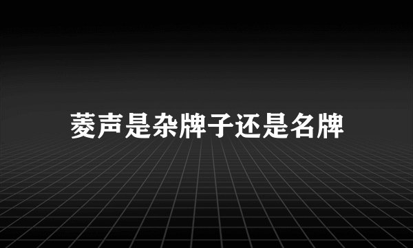 菱声是杂牌子还是名牌