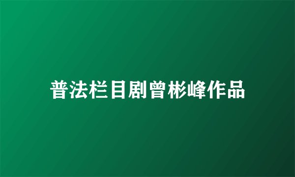 普法栏目剧曾彬峰作品