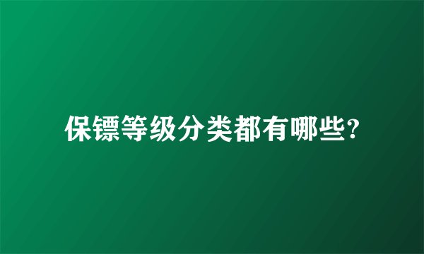 保镖等级分类都有哪些?