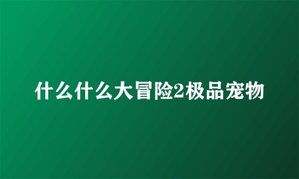 什么什么大冒险2极品宠物