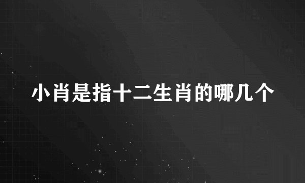 小肖是指十二生肖的哪几个