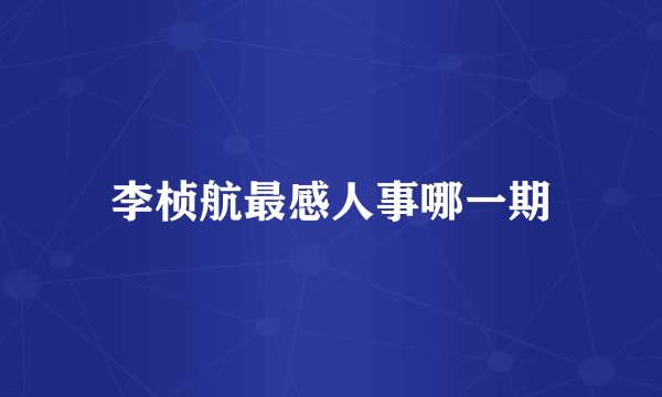 李桢航最感人事哪一期