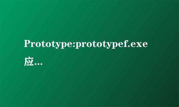 Prototype:prototypef.exe应用程序错误