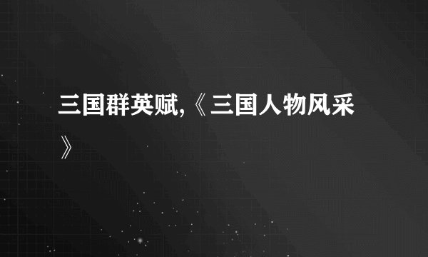 三国群英赋,《三国人物风采》