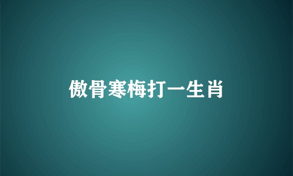 傲骨寒梅打一生肖