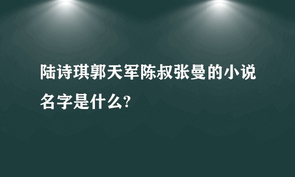陆诗琪郭天军陈叔张曼的小说名字是什么?