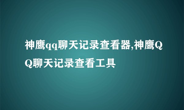 神鹰qq聊天记录查看器,神鹰QQ聊天记录查看工具