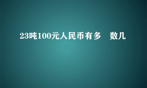 23吨100元人民币有多🔦数几