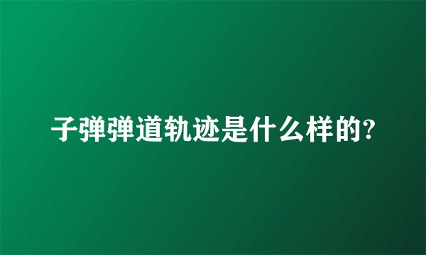 子弹弹道轨迹是什么样的?