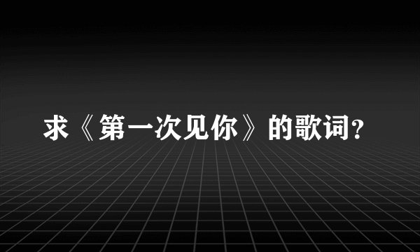 求《第一次见你》的歌词？