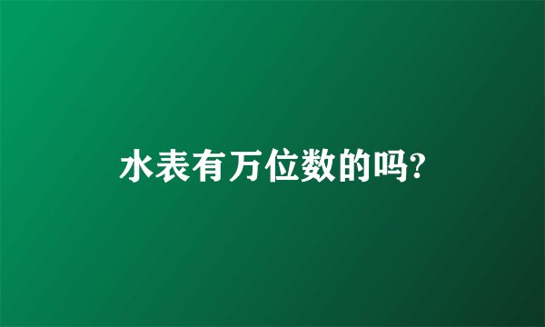 水表有万位数的吗?