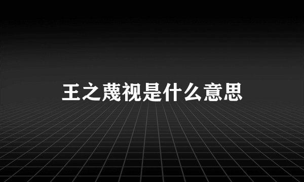 王之蔑视是什么意思