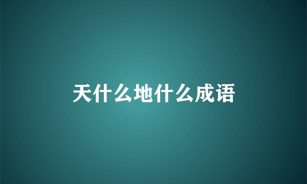 天什么地什么成语