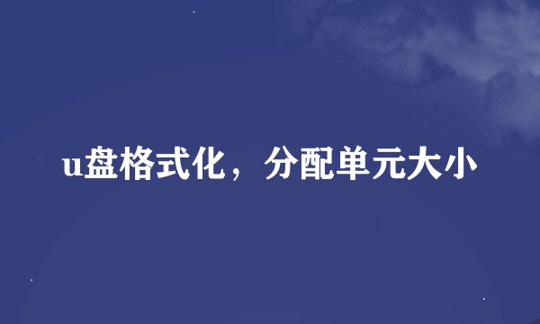 u盘格式化，分配单元大小