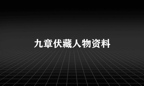 九章伏藏人物资料