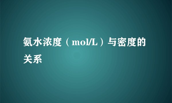 氨水浓度（mol/L）与密度的关系