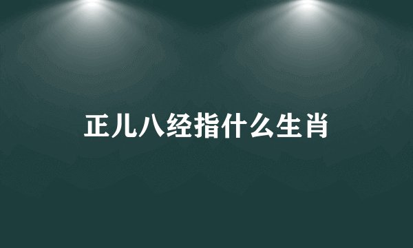 正儿八经指什么生肖