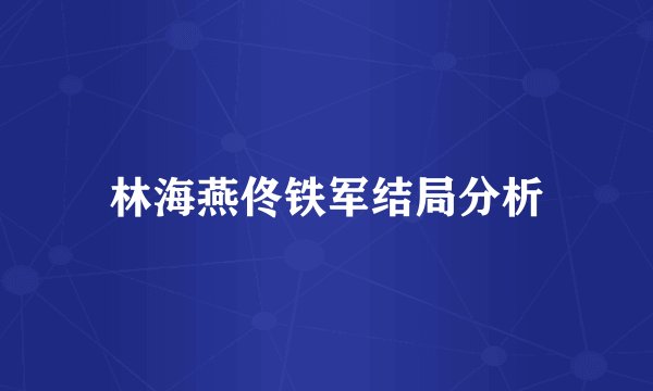 林海燕佟铁军结局分析