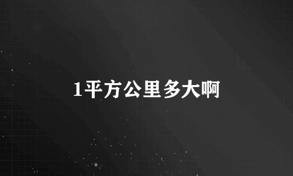 1平方公里多大啊