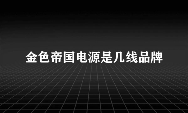 金色帝国电源是几线品牌